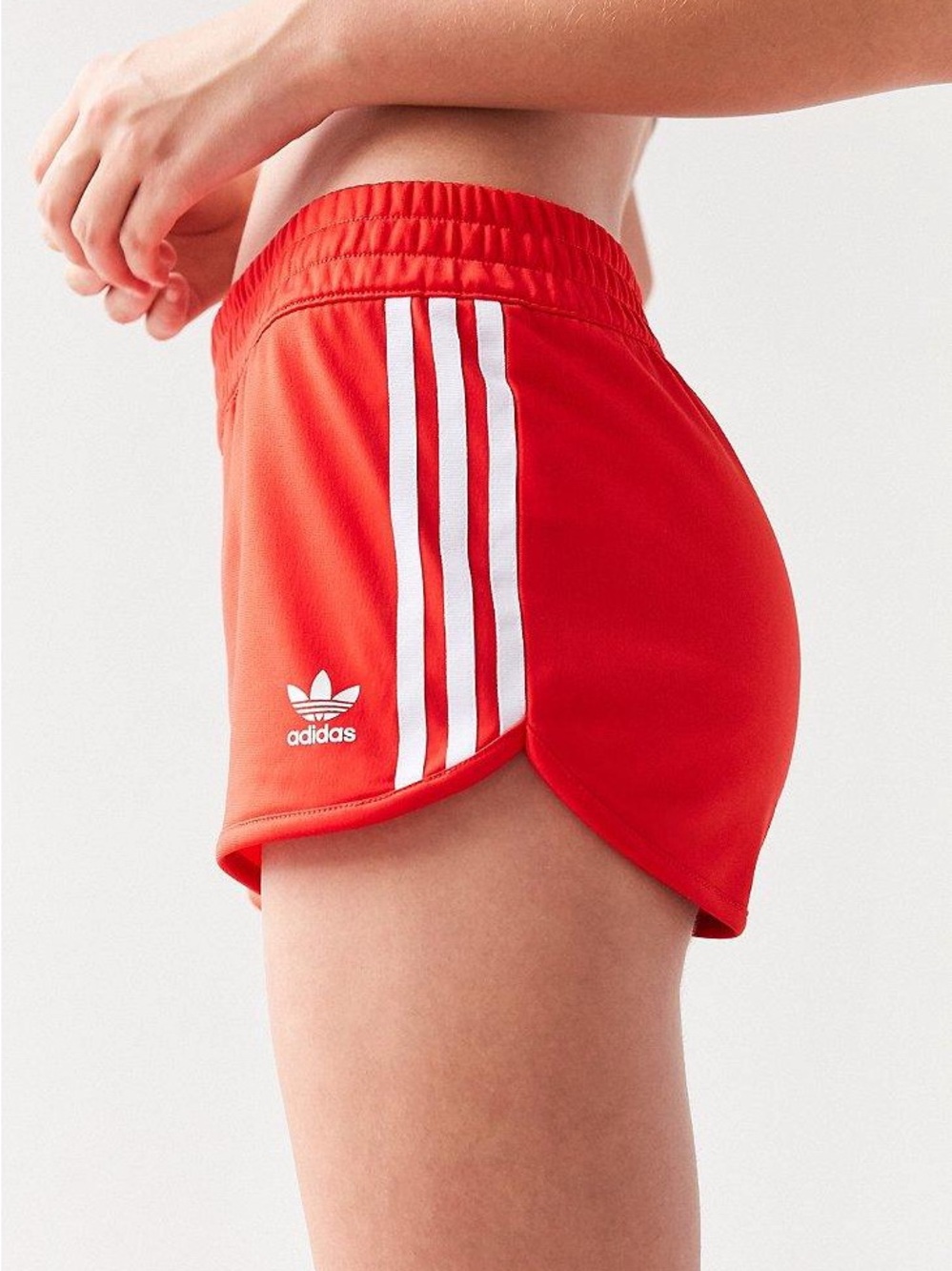 adidas Red 3-Stripe Track Shorts